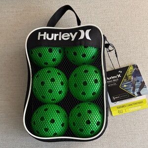 Hurley Green Pickleball Set of 6 Carrying Case